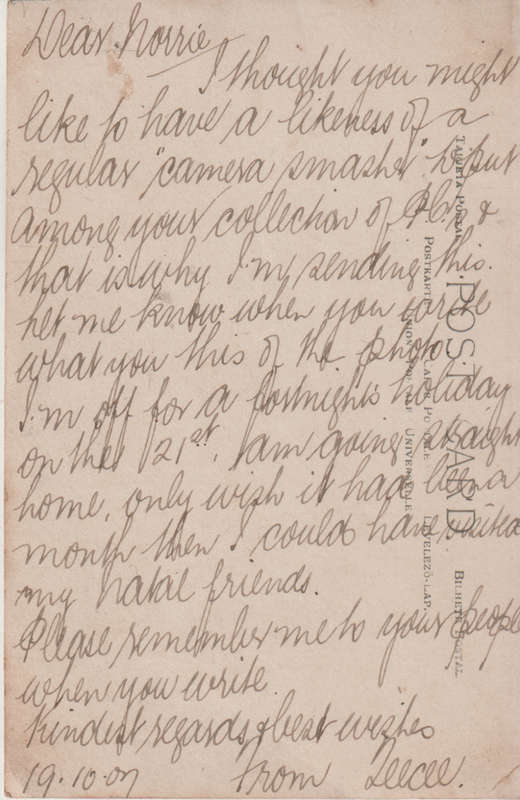 USED POST CARD 1907