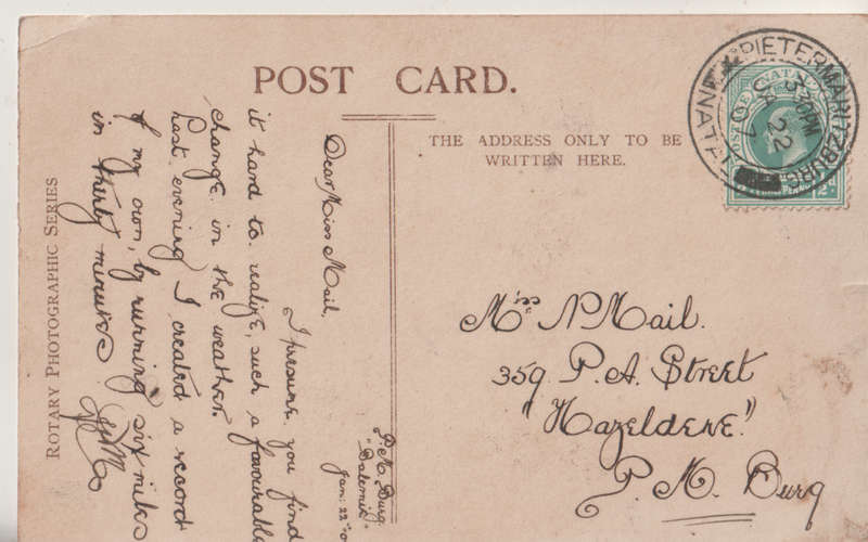 USED POST CARD 1907