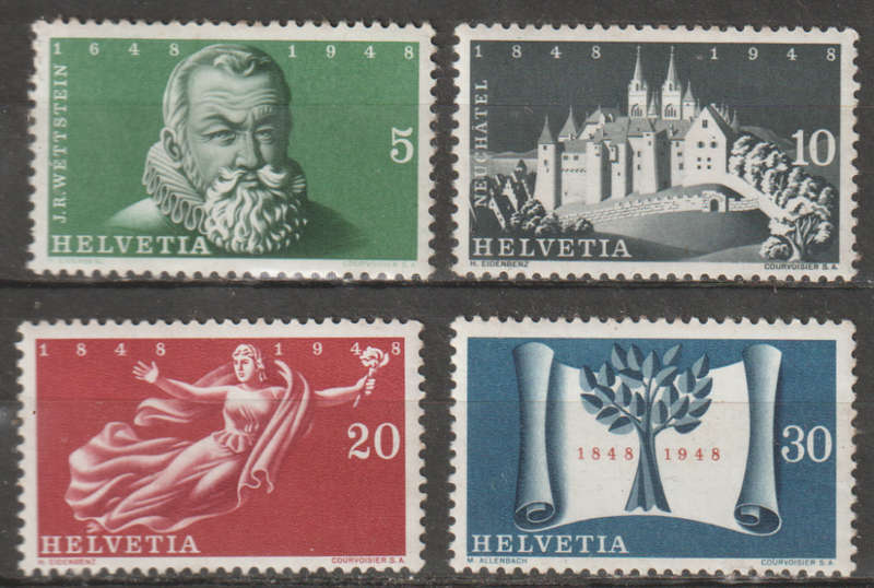 SWITZERLAND 1948 The 100th Anniversary of the Swiss Federation MM SG 485-8