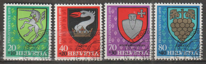 SWITZERLAND  1979 Pro Juventute - Municipal Coat of Arms CTO SG J270-3