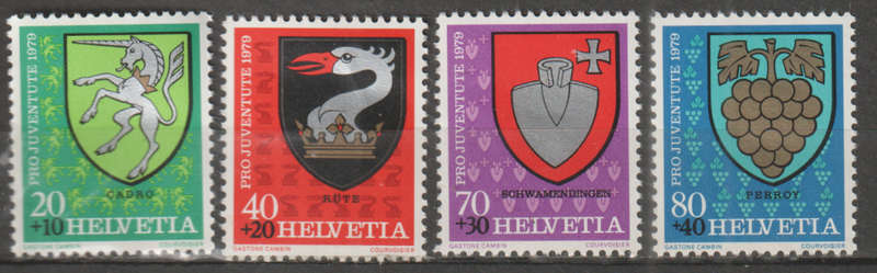 SWITZERLAND  1979 Pro Juventute - Municipal Coat of Arms UMM SG J266-9