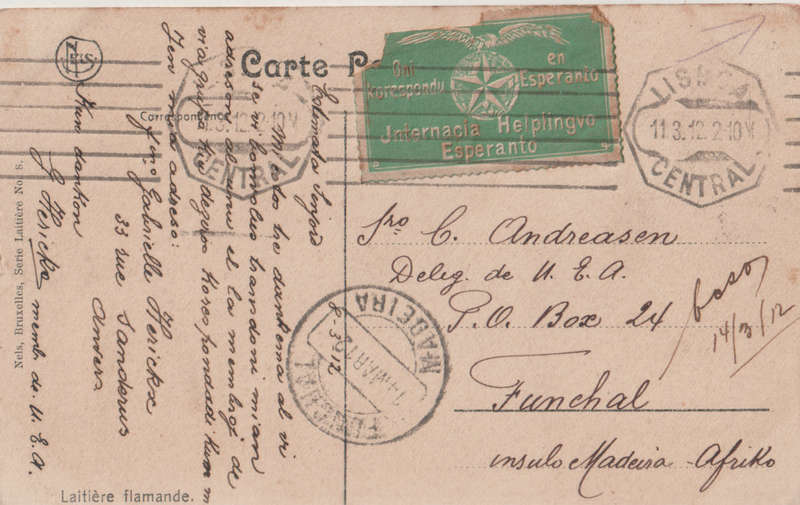 USED POST CARD BELGIUM