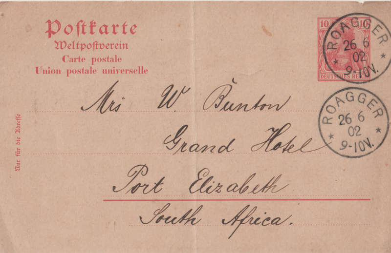 USED POST CARD GERMAN REICH 1902