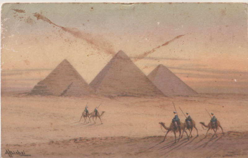WW2 USED POST CARD 2 SCANS EGYPT 1944