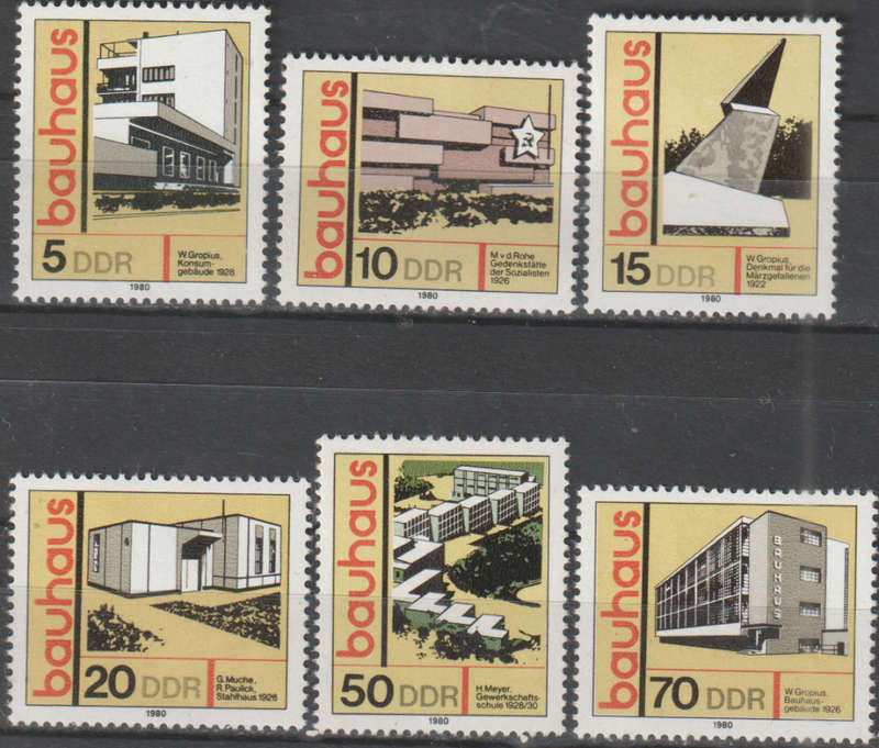 DDR 1980 Buildings in Bauhaus Manner UMM SG E2228-33