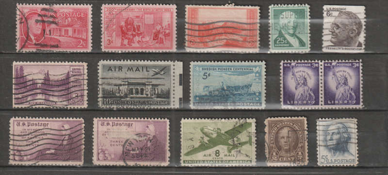 USA SELECTION BID PER STAMP TO TAKE ALL CARD EXCLUDED