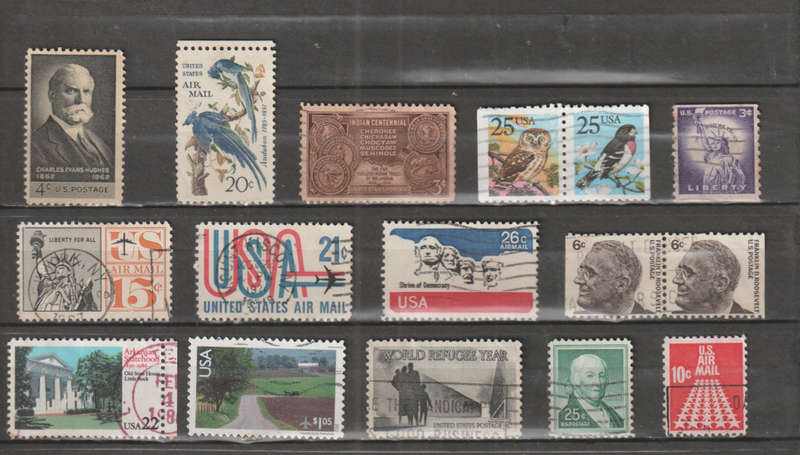USA SELECTION BID PER STAMP TO TAKE ALL CARD EXCLUDED