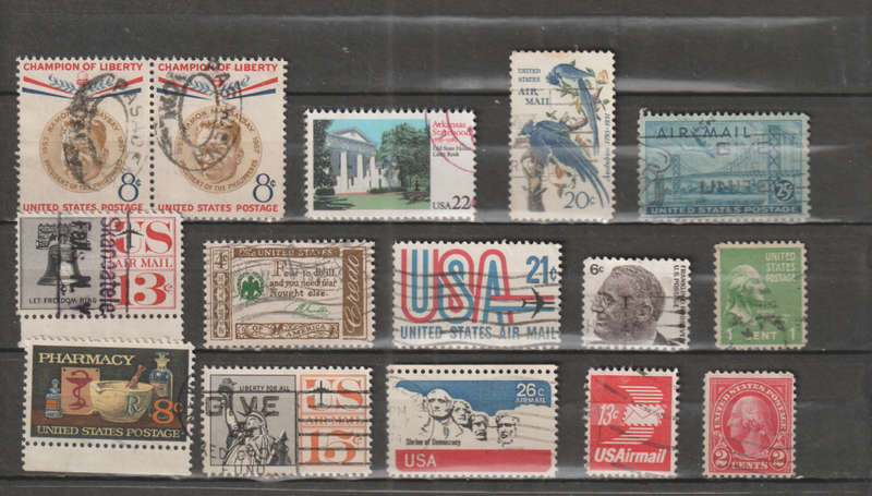 USA SELECTION BID PER STAMP TO TAKE ALL CARD EXCLUDED