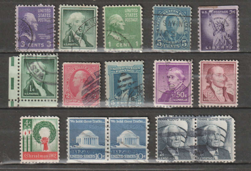 USA SELECTION BID PER STAMP TO TAKE ALL CARD EXCLUDED