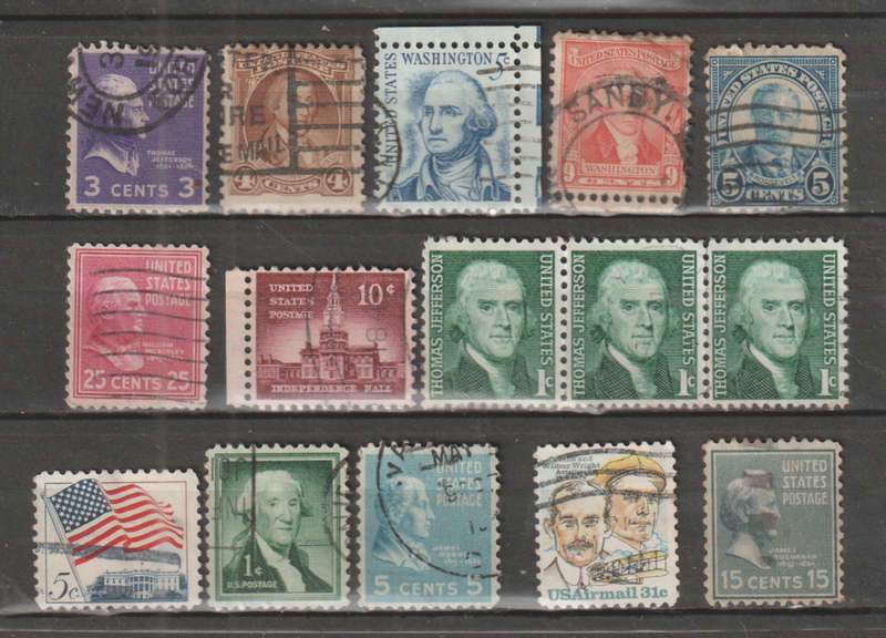 USA SELECTION BID PER STAMP TO TAKE ALL CARD EXCLUDED