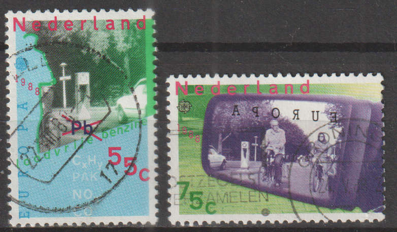 NETHERLANDS 1988 EUROPA Stamps - Transportation and Communications ULH SG 1532/3