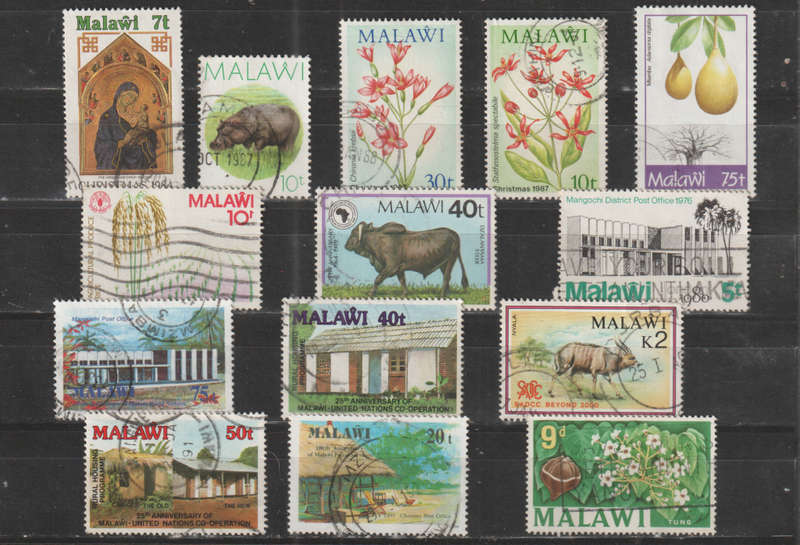 MALAWI SELECTION BID PER STAMP TO TAKE ALL CARD EXCLUDED