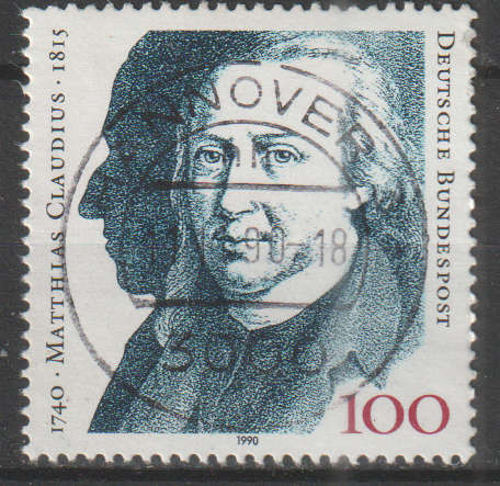 GERMANY 1990 The 250th Anniversary of the Birth of Matthias Claudius, Poet UNH SG 2322