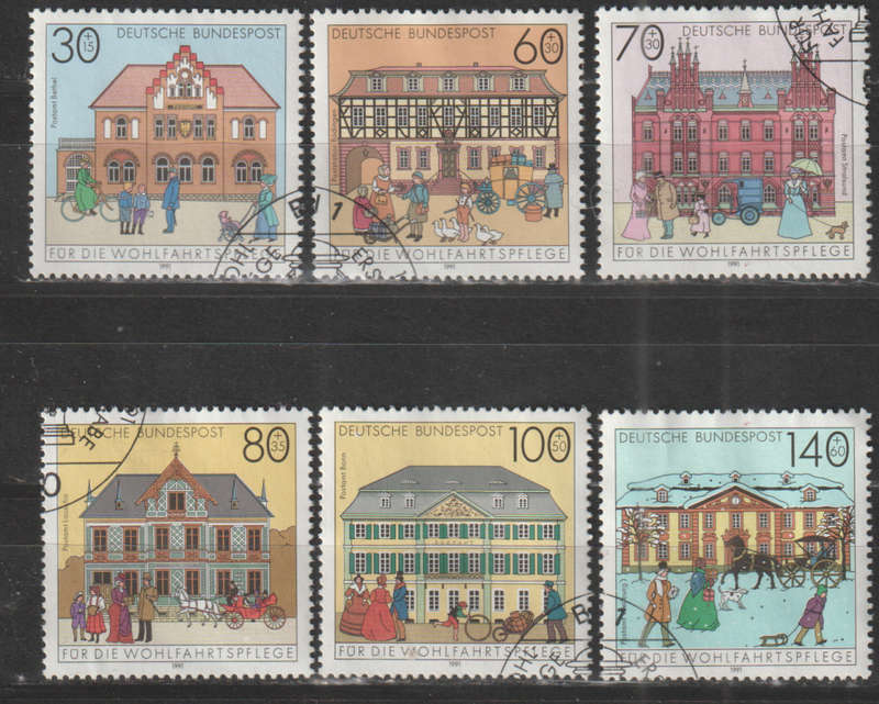 GERMANY 1991 Charity Stamps - Buildings UNH SG 2415-20