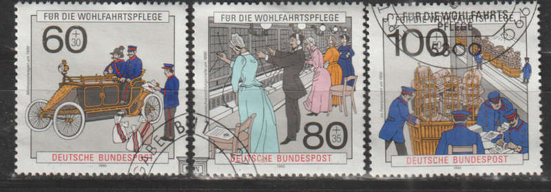 GERMANY 1990 Charity Stamps - Postal Delivery & Telephone Communication UNH SG 2323-5