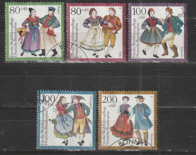 GERMANY 1993 Charity Stamps - Costumes UNH SG 2542-6
