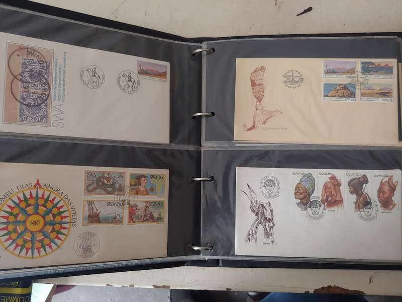 SG NEW THAMES COVER ALBUM 19 PAGES X 4 FDCS PLUS 4 PAGES LARGE FDCS 1 YEAR PACK SWA/NAMIBIA