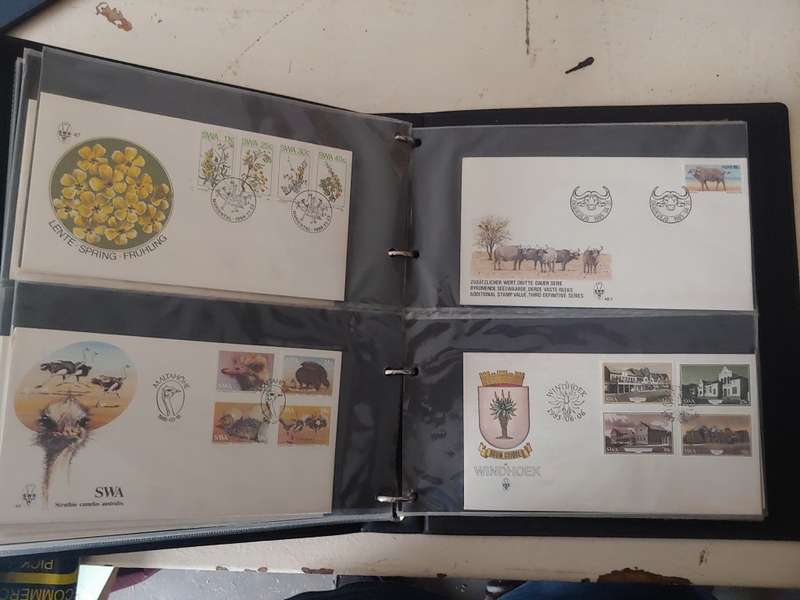 SG NEW THAMES COVER ALBUM 19 PAGES X 4 FDCS PLUS 4 PAGES LARGE FDCS 1 YEAR PACK SWA/NAMIBIA