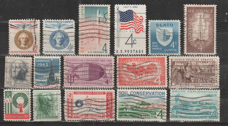USA SELECTION BID PER STAMP TO TAKE ALL CARD EXCLUDED