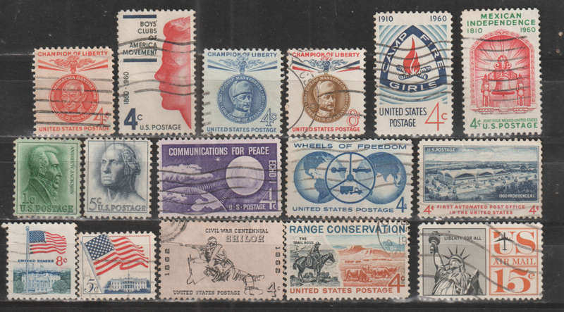 USA SELECTION BID PER STAMP TO TAKE ALL CARD EXCLUDED