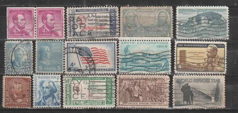 USA SELECTION BID PER STAMP TO TAKE ALL CARD EXCLUDED