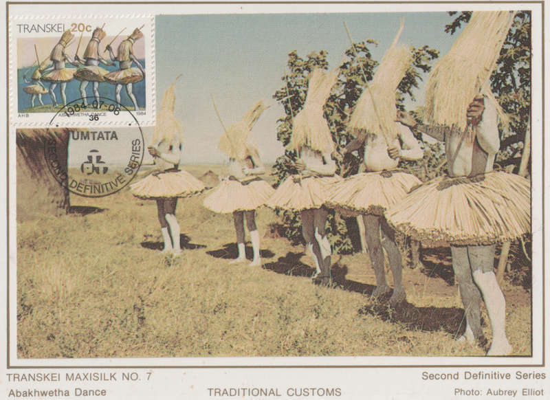 MINT SILK POST CARD/MAXI CARD TRANSKEI SA LIGHT MARKS