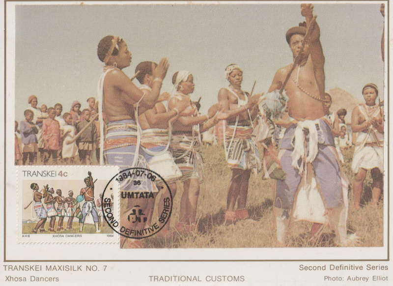MINT SILK POST CARD/MAXI CARD TRANSKEI SA LIGHT MARKS
