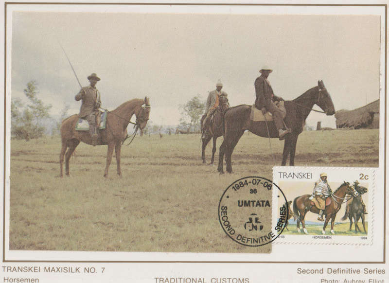 MINT SILK POST CARD/MAXI CARD TRANSKEI SA LIGHT MARKS