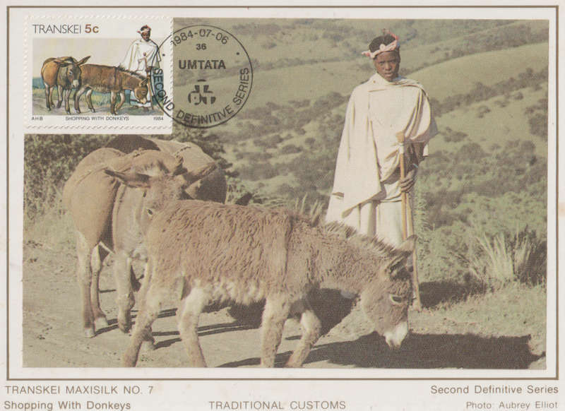 MINT SILK POST CARD/MAXI CARD TRANSKEI SA LIGHT MARKS