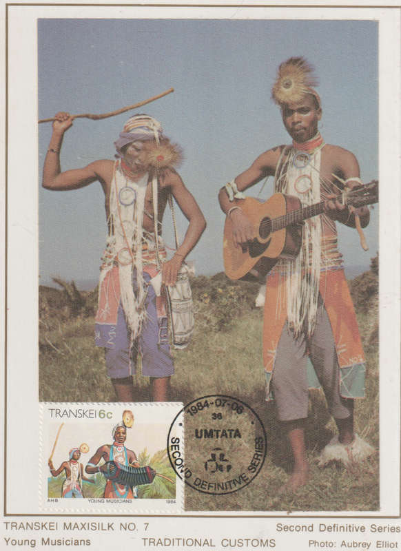 MINT SILK POST CARD/MAXI CARD TRANSKEI SA LIGHT MARKS