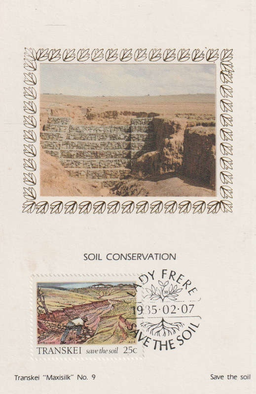 MINT SILK POST CARD/MAXI CARD TRANSKEI SA LIGHT MARKS