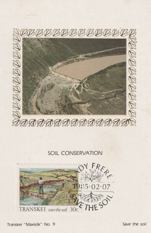 MINT SILK POST CARD/MAXI CARD TRANSKEI SA LIGHT MARKS