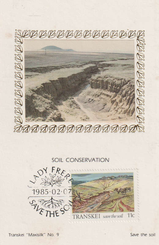MINT SILK POST CARD/MAXI CARD TRANSKEI SA LIGHT MARKS