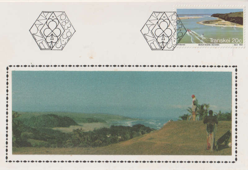 MINT SILK POST CARD/MAXI CARD TRANSKEI SA LIGHT MARKS