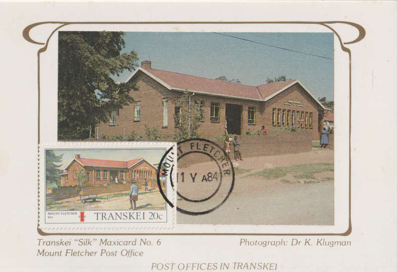MINT SILK POST CARD/MAXI CARD TRANSKEI SA LIGHT MARKS