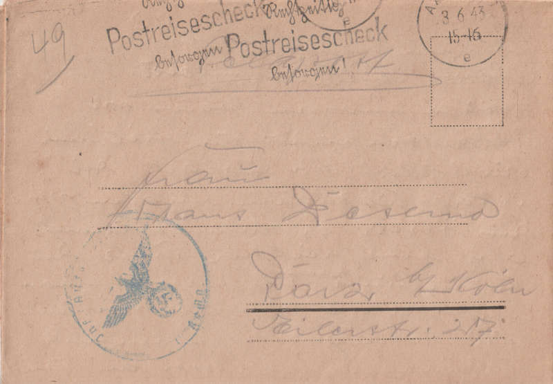 GERMAN WW2 NEWSPAPER CENSORED LETTER