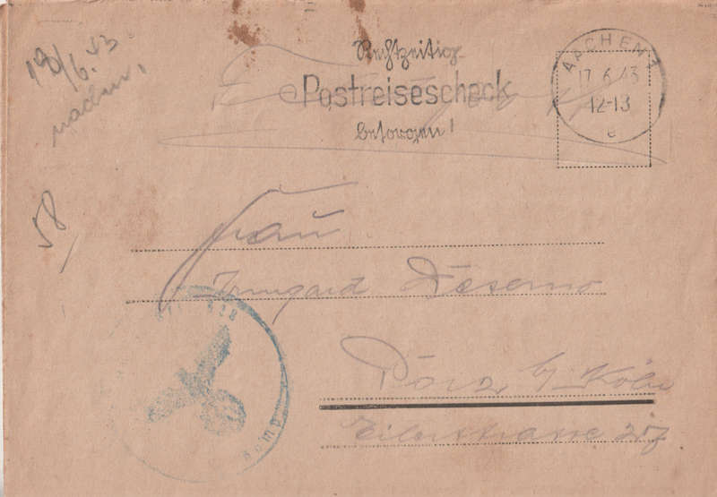 GERMAN WW2 NEWSPAPER CENSORED LETTER