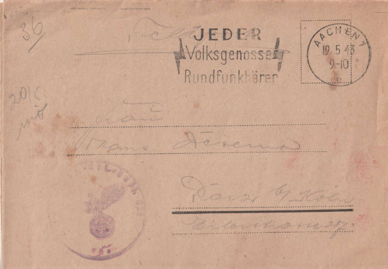 GERMAN WW2 NEWSPAPER CENSORED LETTER