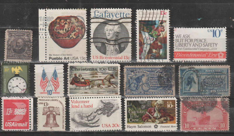USA SELECTION BID PER STAMP TO TAKE ALL CARD EXCLUDED