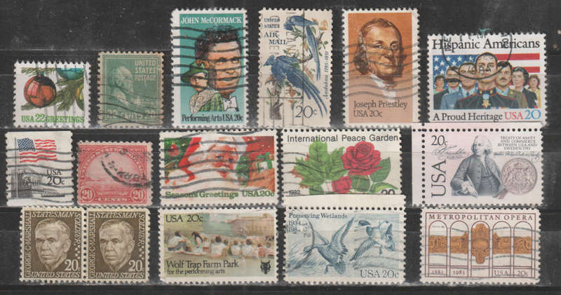 USA SELECTION BID PER STAMP TO TAKE ALL CARD EXCLUDED