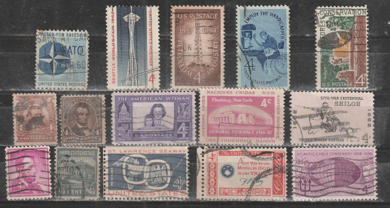 USA SELECTION BID PER STAMP TO TAKE ALL CARD EXCLUDED