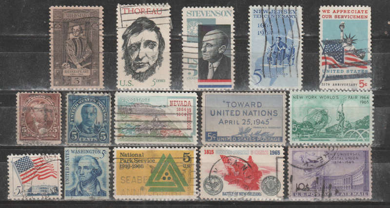 USA SELECTION BID PER STAMP TO TAKE ALL CARD EXCLUDED