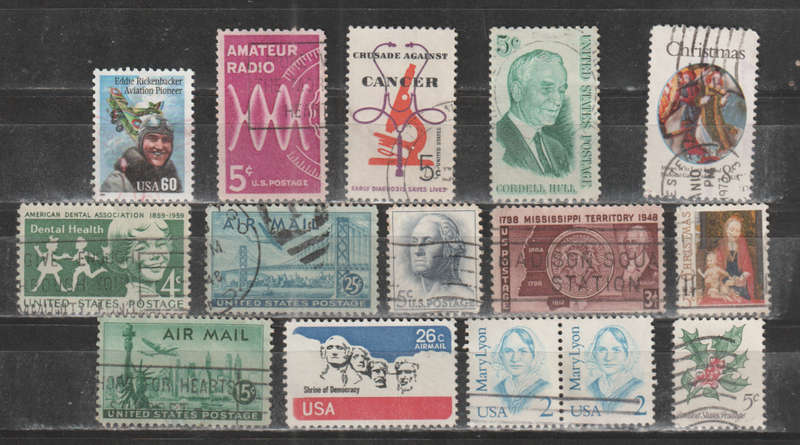 USA SELECTION BID PER STAMP TO TAKE ALL CARD EXCLUDED