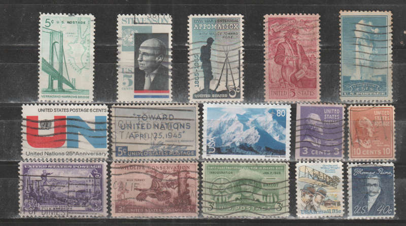USA SELECTION BID PER STAMP TO TAKE ALL CARD EXCLUDED