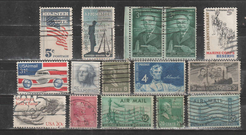 USA SELECTION BID PER STAMP TO TAKE ALL CARD EXCLUDED