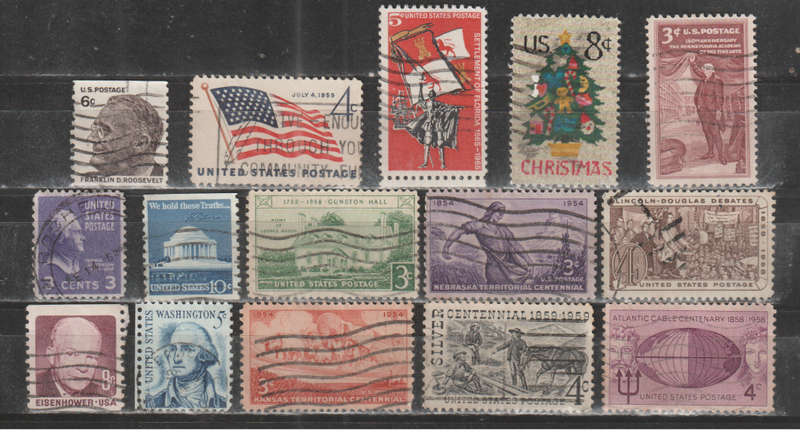 USA SELECTION BID PER STAMP TO TAKE ALL CARD EXCLUDED