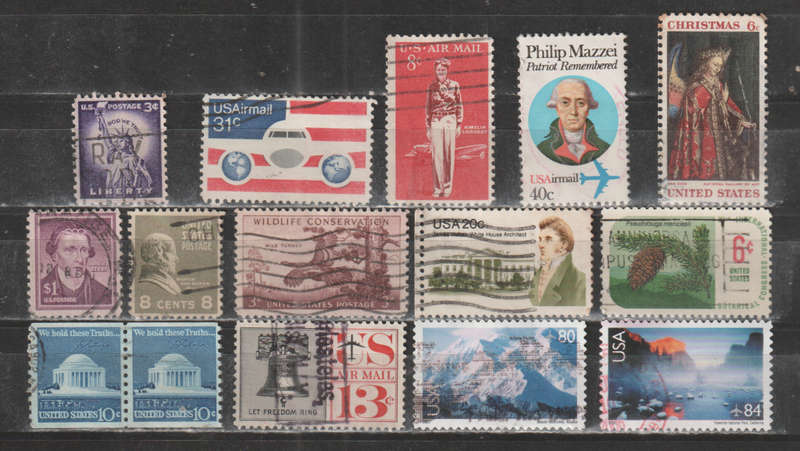 USA SELECTION BID PER STAMP TO TAKE ALL CARD EXCLUDED