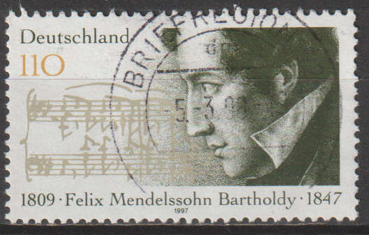 GERMANY 1997 The 150th Anniversary of the Death of Felix Mendelssohn Batholdy, Composer ULH SG 2813