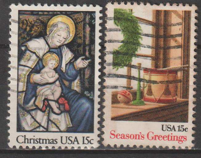 USA 1980 Christmas Stamps ULH SG 1816/7