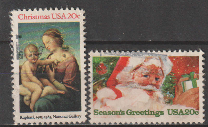 USA 1983 Christmas Stamps ULH SG 2056/7